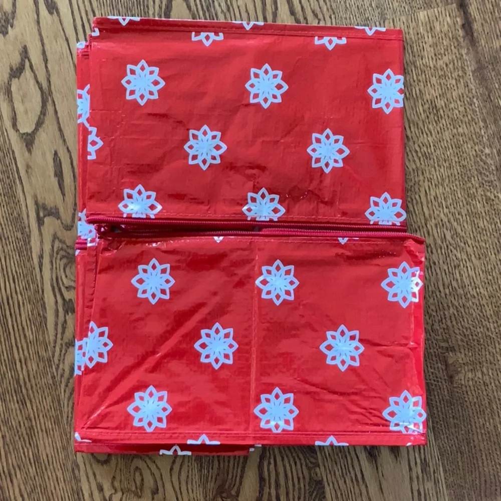 IKEA Storage Bag With Zipper Christmas Snowflake Winter Limited Edition Foldable